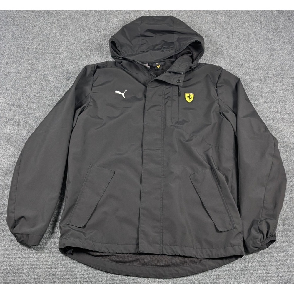 Scuderia Ferrari F1 Puma‎ Rain Jacket Mens Small Black Outdoor Racing